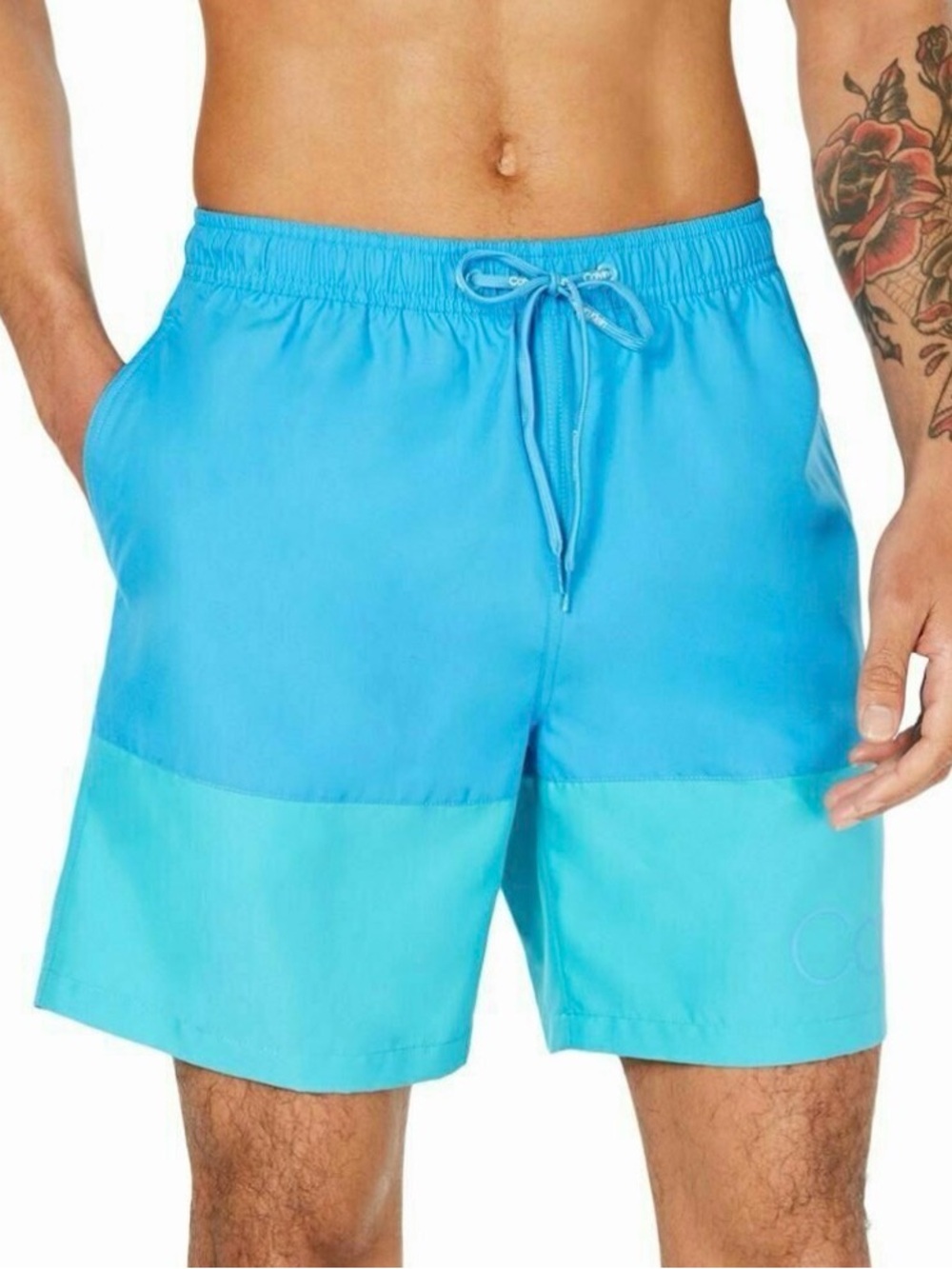 George Two-Tone Light & Sky Blue Swim Board Shorts